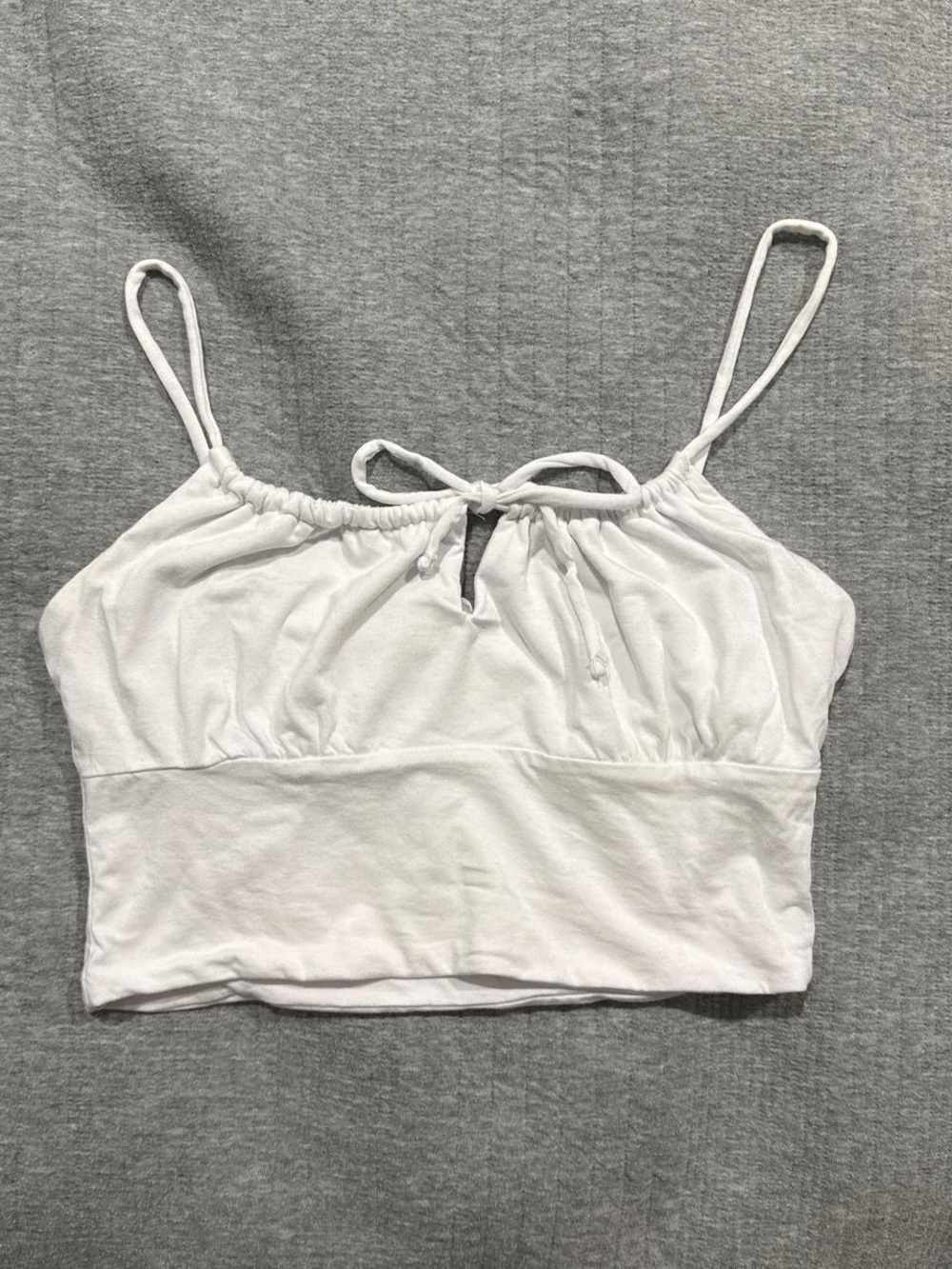 White Tie-Front Cropped Tank Top - Women 4th of July